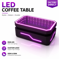 Table basse moderne futuriste en acier inoxydable lumineuse à LED : Table de bar éclairée de style cyberpunk pour KTV, boîte de nuit, salon