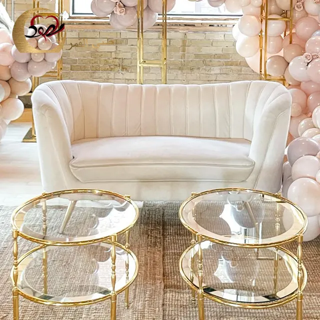 Elegante trono evento velluto love seat set moderno divano da palcoscenico per matrimoni