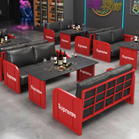 Ensembles de meubles de bar de style industriel rétro, tables de bar transparentes, salle à manger, café, art en fer, conteneur, cabine, pub, barbecue, usage commercial