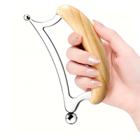 Outil de Gua Sha en acier inoxydable avec manche en bambou tendance 2026, antidérapant, IASTM, grattoir musculaire et outil pour les tissus cicatrisés, outils de massage corporel