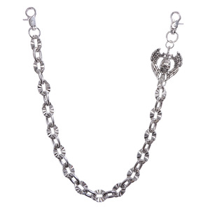 โซ่คาดเอวโลหะผสมสังกะสี จี้รูปปีกหัวกะโหลก สไตล์ฮิปฮอป ลำลอง สำหรับใส่กับกางเกงยีนส์ แบบชั้นเดียว - Product Image 5