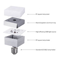 Petite ampoule LED carrée, culot B22/E27, 9W-38W, température de couleur 3000K/6500K, certifiée CE, angle de faisceau 120°, IRC 80, éclairage nocturne domestique