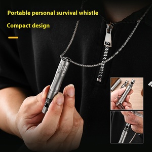 PioneerEDC Juego de Bolígrafos con Silbato de Aleación de Titanio, Silbato Duradero con Cabeza de Silicona para Entrenadores, Campismo, Senderismo, Teléfonos Móviles y Tabletas, Bolígrafo EDC - Product Image 4