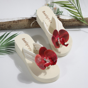 <span class=keywords><strong>Chanclas</strong></span> de <span class=keywords><strong>Playa</strong></span> Casuales de Moda de Verano de Alta Calidad con Parte Superior de Lona Ligera para <span class=keywords><strong>Mujer</strong></span> con Decoración de Flores Artificiales - Product Image 2