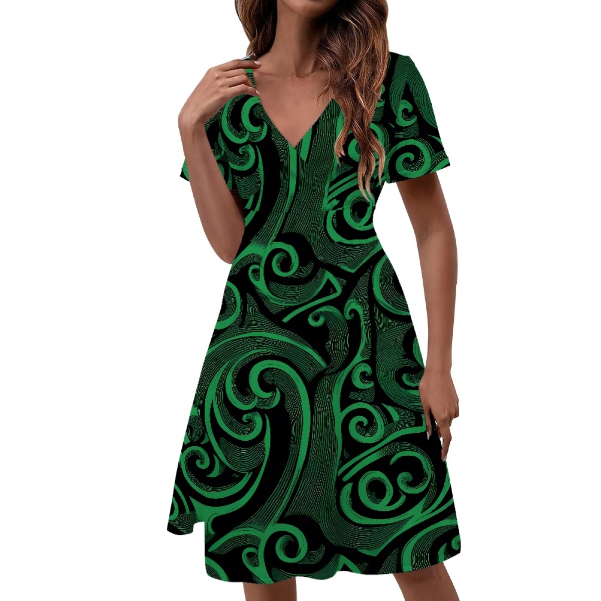 maori designed dresses Wholesale Custom Traditional Floral Dress Women Summer Pattern Maori Design Elegant Casual Dress Print on Demand Magnolia Parks Chapter 24 Hanna Satin Maxi Dress Maori fashion designers Color:Nude Hot Pink