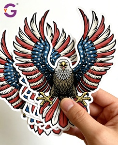 สติกเกอร์ธงชาติอเมริกันรูปนกอินทรีแบบกำหนดเองสำหรับฉลองวันประกาศอิสรภาพ สติกเกอร์กันน้ำแบบไดคัทสำหรับตกแต่งโทรศัพท์และกระเป๋าเดินทาง - Product Image 6