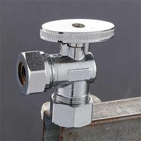 Vanne d'arrêt d'angle multi-tours sans plomb poignée évasée de Compression vanne d'arrêt d'angle en laiton chromé pour robinet de tuyau d'eau