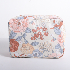 Large Capacity Ladies Floral Cosmetic Bags DIY Printing Gingham Inner Cotton Multicolor Travel <b>Storage</b> Makeup Organizer Pouches - Product Image 2