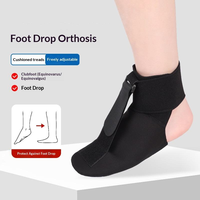 Orthèse de nuit réglable en néoprène avec semelle en caoutchouc pour pied tombant, attelle de cheville pour soulagement de la douleur de la fasciite plantaire et rééducation