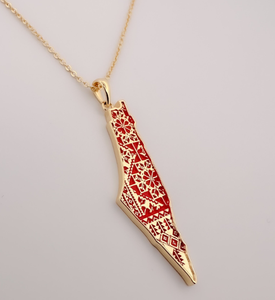 Mappa della Palestine in colore rosso croce motivo gioielli in 2024 - Product Image 5