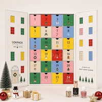 Calendrier de l'Avent de Luxe Personnalisé 24 Jours à Double Porte, Écologique, Coffret Cadeau Beauté, Vernis à Ongles, Mini Parfum, Cosmétiques, Crème Contour des Yeux, Rigide