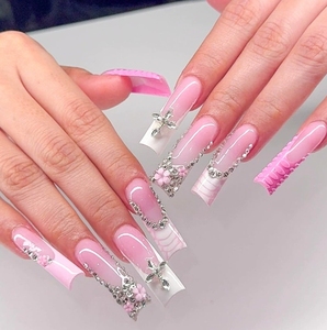 <span class=keywords><strong>Bailarina</strong></span> ataúd cuadrado pintura a mano uñas postizas arte Y2K francés duradero acrílico uñas Kit venta al por mayor 24 piezas hecho a mano prensa en las uñas - Product Image 6