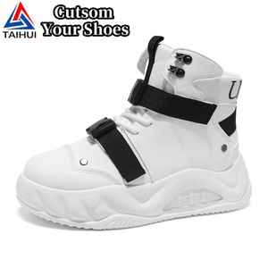 Nouvelles Bottes Montantes <span class=keywords><strong>Homme</strong></span> Style Punk 2026 – Chaussures Respirantes Inspirées des Motards avec Lacets pour l'Extérieur - Product Image 1