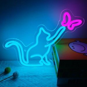 Linda Lámpara LED de Neón con Diseño de Dibujos Animados, Acrílico, Forma Personalizada, Autoalimentada, Lámpara Nocturna Creativa para Decoración de Habitaciones, Dormitorios, Salas de Estar y Fiestas - Product Image 5