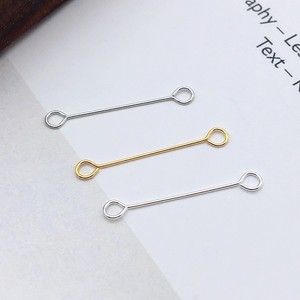 Aiguille en forme de 9 à double extrémité, en acier plaqué argent et or, pour la fabrication de boucles d'oreilles, connecteurs de forme ovale - Product Image 1