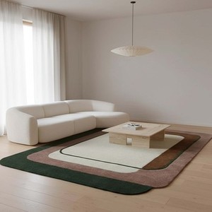 Modern Minimalist Layered Hand Tufted Border Area Rug Soft Neutral Geometric Carpet for Livingroom Bedroom Home Decor Accent Rug - Product Image 6