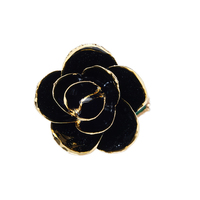 Cadeau de la Saint-Valentin 2027, fleurs préservées, bordure dorée, rose véritable trempée, rose naturelle pour cadeau d'anniversaire