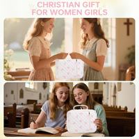 Housse de Bible pour femmes, étui de transport durable, sac d'église pour accessoires bibliques avec poignée et poche pour les Écritures