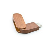 Memoria USB 2.0 Giratoria de Madera con Logotipo Personalizado, Venta al por Mayor, Regalo Empresarial, Memoria USB de Buena Calidad