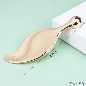 Rodillo Masajeador en Forma <span class=keywords><strong>de</strong></span> Hoja para Crema <span class=keywords><strong>Contorno</strong></span> <span class=keywords><strong>de</strong></span> <span class=keywords><strong>Ojos</strong></span>, Herramienta <span class=keywords><strong>de</strong></span> Belleza para Lifting y Reafirmación Facial, Aplicador y Raspador Metálico para Cuidado Facial - Product Image 6
