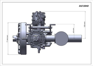 Motor para Drones DLE120HD de Fábrica, 7.2kw, Refrigerado por Agua, Generador Híbrido de Electricidad, Motor de Gasolina, Kit Eléctrico - Product Image 4