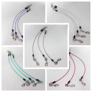 حبل بسيط من الحديد الناعم لربط الكلاب مع غطاء بلاستيكي وخطاف دوار مزدوج للاستخدام الخارجي للقطط والكلاب - Product Image 3
