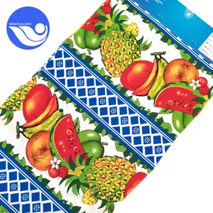 Tissus bon marché d'usine 100% Polyester Mini tissu imprimé mat avec motif de fruits pour l'utilisation de nappe