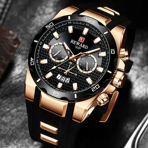 Reward 2023 Premium Silicone men sport quartz hands watch Factory wholesale Luxury male wristwatch relojes hombre