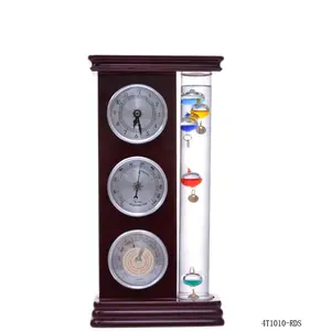 Household Desktop Glass Decoration Crafts Weather Forecast Predictor Bottle Galileo Thermometer with Digital Barometer