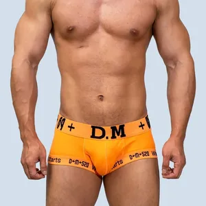 DM brand underwear mens boxer short organic cotton briefs male sexy lingerie jocks low rise sex jockstrap wholesale