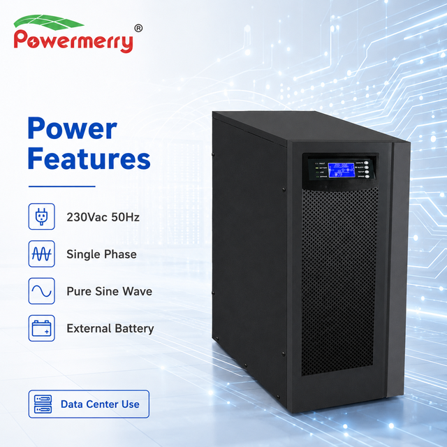10kVA 230Vac Online UPS Single Phase Pure Sine Wave External Battery Backup Power for Data Center Server and Telecom Rack Use