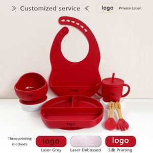 Ensemble de vaisselle pour bébé en silicone sans BPA, assiette à ventouse avec cuillère, bavoir imperméable et gobelet à paille, ensemble repas portable pour enfants - Product Image 2