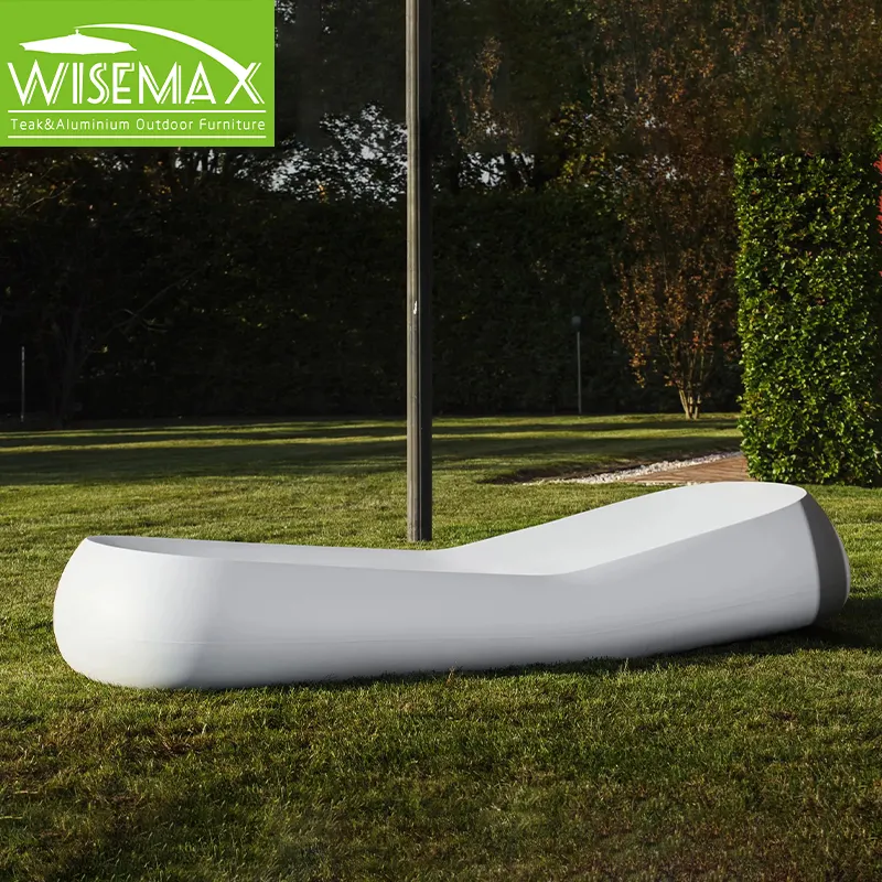 WISEMAX FURNITURE Diseño minimalista Marco de fibra de vidrio sofá tumbona muebles de exterior sofá cama de jardín para sofá junto a la piscina sillón