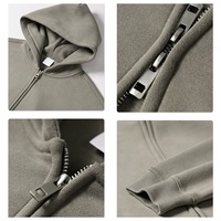 Automne nouveau 350g Double tête fermeture éclair pull Plus polaire hommes veste coton polaire personnalisé Zip col cou sweats à capuche