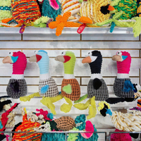 Jouet pour chien Kinghon, oiseau en peluche amusant de dessin animé, couineur, avec long cou et longues pattes, jouet interactif à mâcher et à tirer