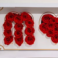 Vente en gros de roses naturelles conservées, boîte-cadeau pour maman, fleurs infinies stabilisées pour toujours, cadeaux de fête des mères pour l'obtention du diplôme de Noël
