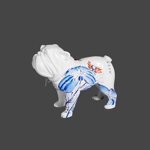 Prezzo all'ingrosso Colorato <span class=keywords><strong>Disegno</strong></span> Della Resina Bulldog Francese Dtatue Scultura - Product Image 2