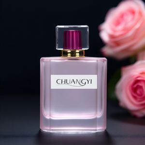 Fabriek Groothandel Lege Custom Luxe Matte Roze Vierkant 50Ml 100Ml Parfum Glazen Spuitfles Met Plastic Deksel En Doos Verpakking - Product Image 3