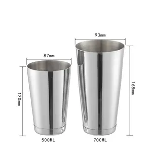 Trong kho nóng bán bán buôn kim loại thanh công cụ coctelera Shaker 500ml/700ml thép không gỉ Boston Cocktail Shaker