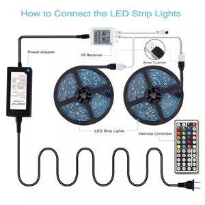 Proveedor: New Full <span class=keywords><strong>Kit</strong></span> 10M 5050 RGB Tira de luces LED + Adaptador de corriente + 44 Key Remote China LED strip <span class=keywords><strong>kit</strong></span>/Set - Product Image 4