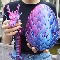 Ensemble d'œufs en écailles de dragon Lotus imprimés en 3D, figurine décorative, cadeau, ornement coloré, créatif et tendance