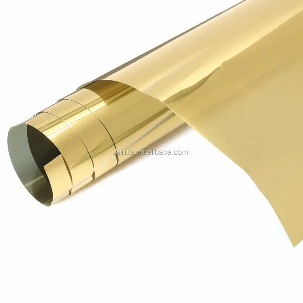 Manufacturer Sun Blocking Window Film Heat Reflective One Way Mirror Film Anti Heat Indoor Gold Silver Window Tint