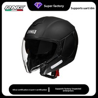 [Personnalisé] Casque de moto unisexe 3/4 pour scooter et vélo électrique, double visière, toutes saisons, certifié 3C/DOT