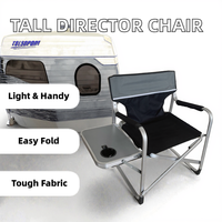 Chaise de réalisateur de grande taille avec table d'appoint Chaise de maquilleur portable pour l'extérieur
