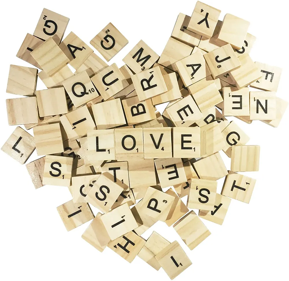 Commercio all'ingrosso di personalizzazione di Scrabble Lettere 2 Set Completi di Legno Grande per le Piastrelle di Ortografia