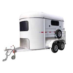 Remorque à <span class=keywords><strong>chevaux</strong></span> blanche à double essieu, spéciale pour le <span class=keywords><strong>transport</strong></span> <span class=keywords><strong>de</strong></span> courses, galvanisée à chaud pour résister à la corrosion, personnalisable - Product Image 3