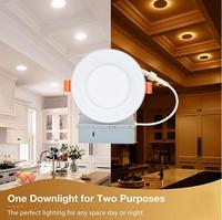 Lumière LED encastrée ETL Energy Star 5CCT, 4 pouces, 9W+3W, panneau fin moderne, veilleuse, aluminium, 110V, salon, bureau à domicile, dimmable