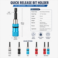 Porte-embouts magnétique hexagonal en acier inoxydable 1/4 po pour perceuse, à changement rapide, pour tournevis électrique, qualité DIY