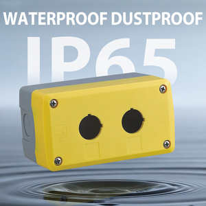 Boîte à boutons d'urgence YIJIA YJX2-YG à 2 trous, jaune gris, 22 mm - Product Image 5