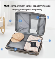 Ensemble de bagages en trois pièces en polycarbonate rigide, motif moderne, serrure TSA, roues pivotantes, logo personnalisé, valise pour les voyages d'affaires